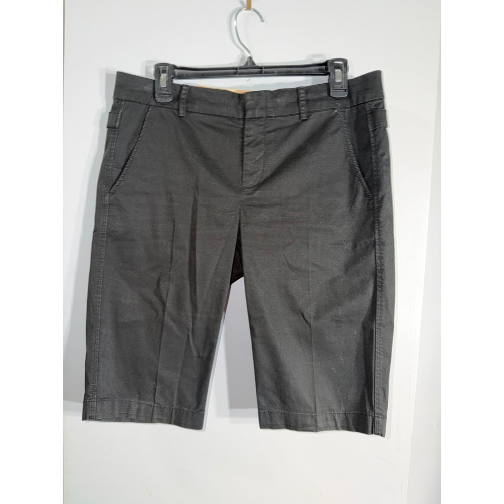 Vince cotton blend mid rise Bermuda shorts Black size 6